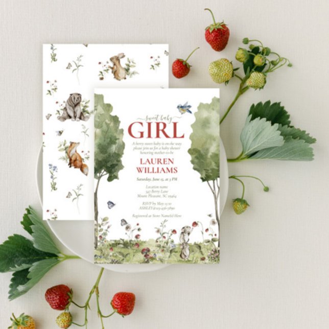 Invitación Dulce Wildflower Fresa Dulce Bebe Niña Shower (Subido por el creador)