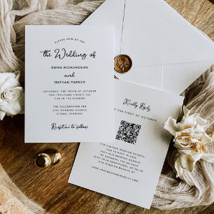 Invitación Dulce y caprichoso   Código QR y Boda RSVP