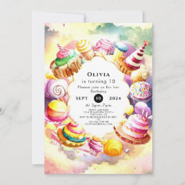 Invitación Dulce y caprichoso cumpleaños de Candyland