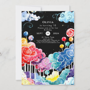 Invitación Dulce y caprichoso cumpleaños de Candyland