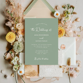 Invitación Dulce y caprichoso | Sage Green Boda