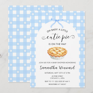 Invitación Dulce y Coqueta Fiesta de Bebé Azul