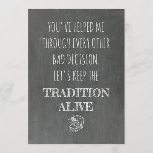 Invitación Dulce y divertida dama de honor / propuesta de don