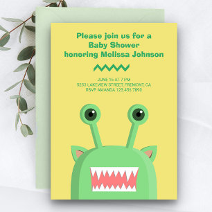 Invitación Dulce y Divertido Shower de Bebé Monstruo
