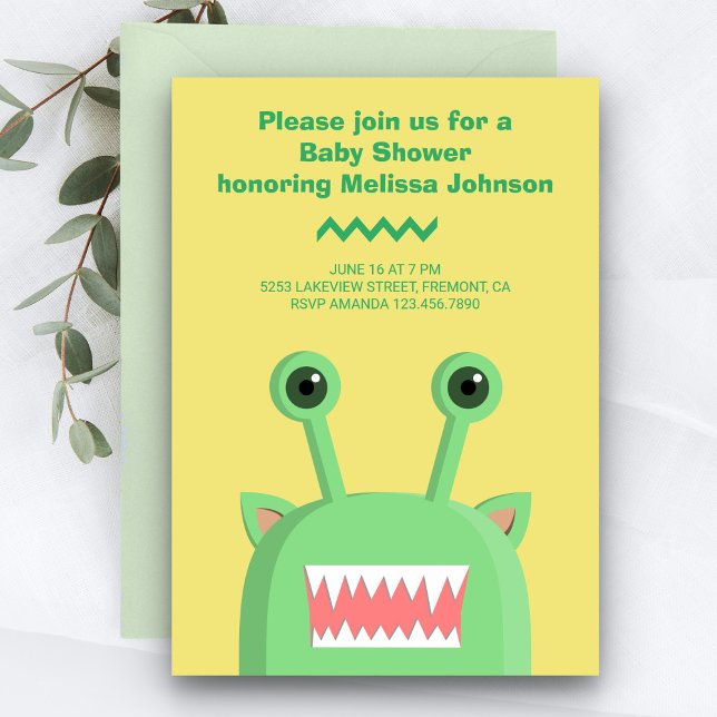 Invitación Dulce y Divertido Shower de Bebé Monstruo (Subido por el creador)