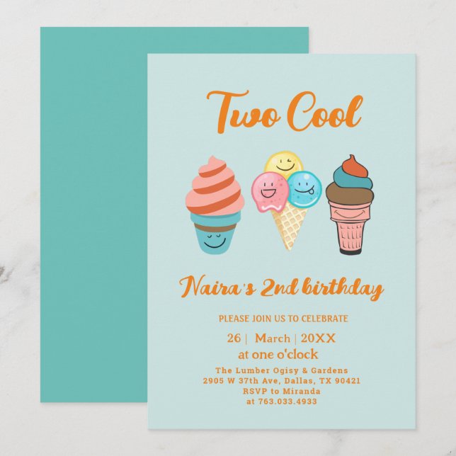 Invitación Dulce y dos cumpleaños de Guay (Anverso / Reverso)