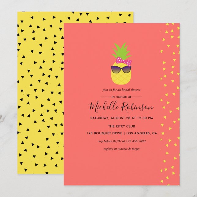 Invitación Dulce y extravagante fiesta de despedida de solter (Anverso / Reverso)