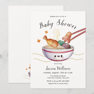 Invitación Dulce y Kawaii Fiesta de Bebé Miso Ramen Japonés