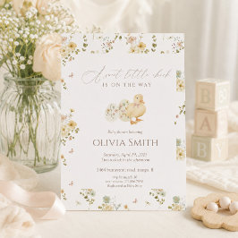 Invitación Dulce y Mínimo Shower de Bebé Pollito