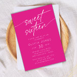 Invitación Dulce y moderno foto de fiesta de cumpleaños | Ros<br><div class="desc">Dulce y moderno foto de fiesta de cumpleaños | Invitación rosa</div>