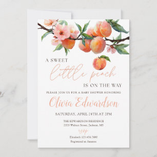 Invitación Dulce y Pequeña Shower de Bebé Melocotón