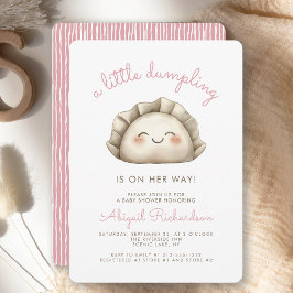 Invitación Dulce y Pequeño Bebe Rosa Shower de Dumpling