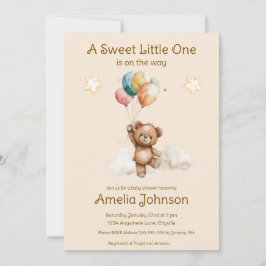 Invitación Dulce y pequeño en el camino hacia un Baby Shower 