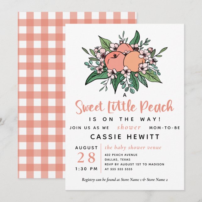 Invitación Dulce y poco sabor en el camino a Baby Shower (Anverso / Reverso)