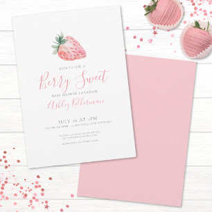 Invitación Dulce y Simple Baby Shower de Frutas Rojos