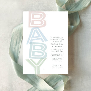 Invitación Dulce y simple baby shower pastel