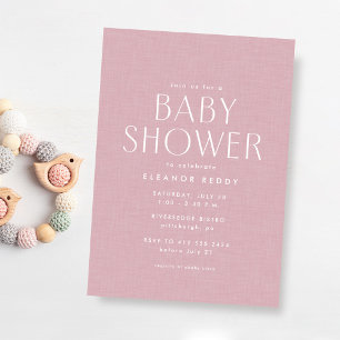 Invitación Dulce y simple baby shower rosa