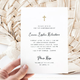 Invitación Dulce y simple | Confirmación en blanco y negro