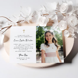 Invitación Dulce y simple | Foto Primera Comunión Sagrada