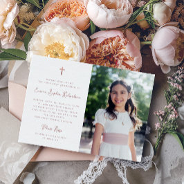 Invitación Dulce y simple | Foto Primera Comunión Sagrada