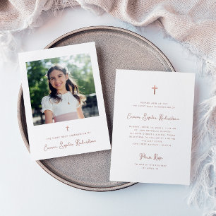 Invitación Dulce y simple   Foto Primera Comunión Sagrada