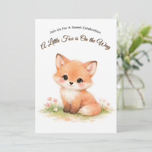 Invitación Dulce zorro bebé de pastel Cumpleaños, Fiesta del 