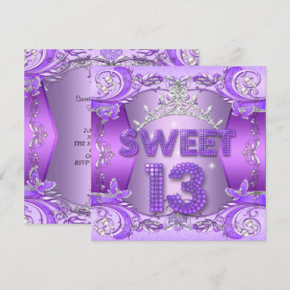 Invitación Dulces 13 Cumpleaños 13º Fiesta Cumpleaños Tiara M