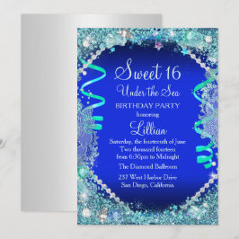 Invitación Dulces 16 Bajo El Mar Azul