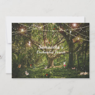 Invitación Dulces 16 Bosque Encantado Hada Pájaro Zorro Ardil