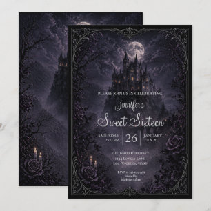 Invitación Dulces 16 Castillo Oscuro Gótico