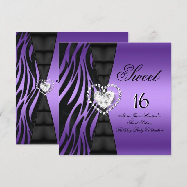 Invitación Dulces 16 Cumpleaños Dieciséis Fiesta de Cumpleaño (Anverso / Reverso)