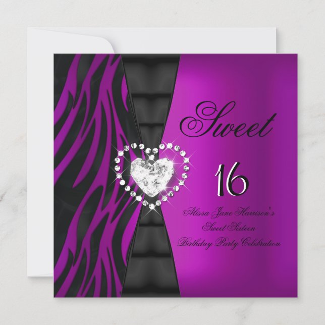 Invitación Dulces 16 Cumpleaños Dieciséis Fiesta de Cumpleaño (Anverso)