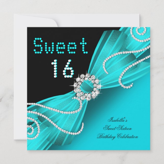 Invitación Dulces 16 Cumpleaños Dieciséis Fiesta de Diamante  (Anverso)