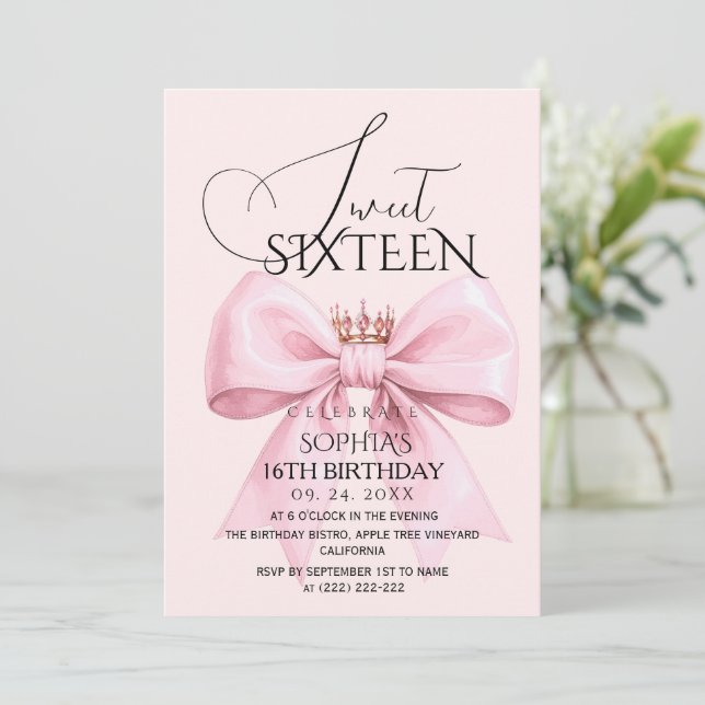 Invitación Dulces 16 Cumpleaños Fiesta (Anverso de pie)