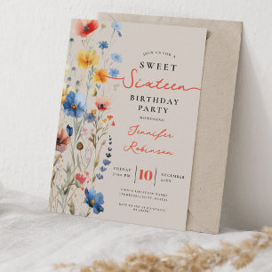 Invitación Dulces 16 Cumpleaños Fiesta Prado de Flores Silves