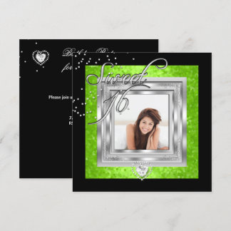 Invitación Dulces 16 Cumpleaños Limón Negro Foto