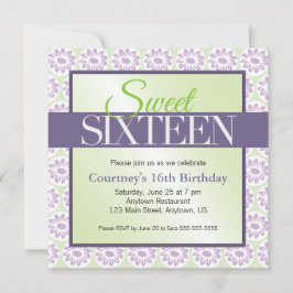 Invitación Dulces 16 Cumpleaños Margaritas Purpura
