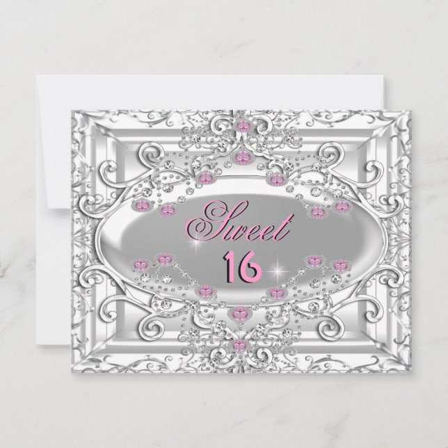 Invitación Dulces 16 Dieciséis Cumpleaños 16º Fiesta de Cumpl (Anverso)