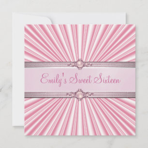 Invitación Dulces 16 Dieciséis Seda Rosa Joya Cumpleaños Fies