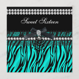 Invitación Dulces 16 Dieciséis Verde Teal Negro Perla Encaje