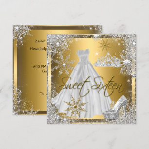 Invitación Dulces 16 Dulce Dieciséis Plata Blanco Oro Elite