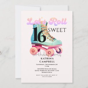 Invitación Dulces 16 Fiesta de Cumpleaños de Patinaje sobre R