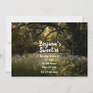 Invitación Dulces 16 Fiesta del Árbol del Bosque Encantado Fl