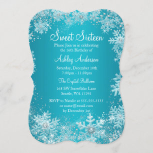 Invitación Dulces 16 Invierno Paisaje Maravilloso Destellos C