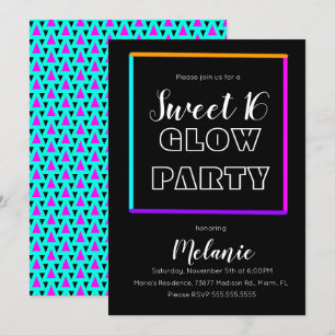 Invitación Dulces 16 Neon Glow en la oscuridad Haz divertido 
