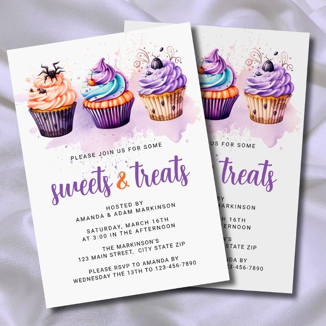 Invitación Dulces acuarelas y Retas Fiesta de Halloween (Subido por el creador)