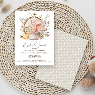 Invitación Dulces amigos animales del bosque de madera para b