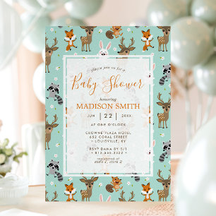 Invitación Dulces Animales del Bosque Baby Shower