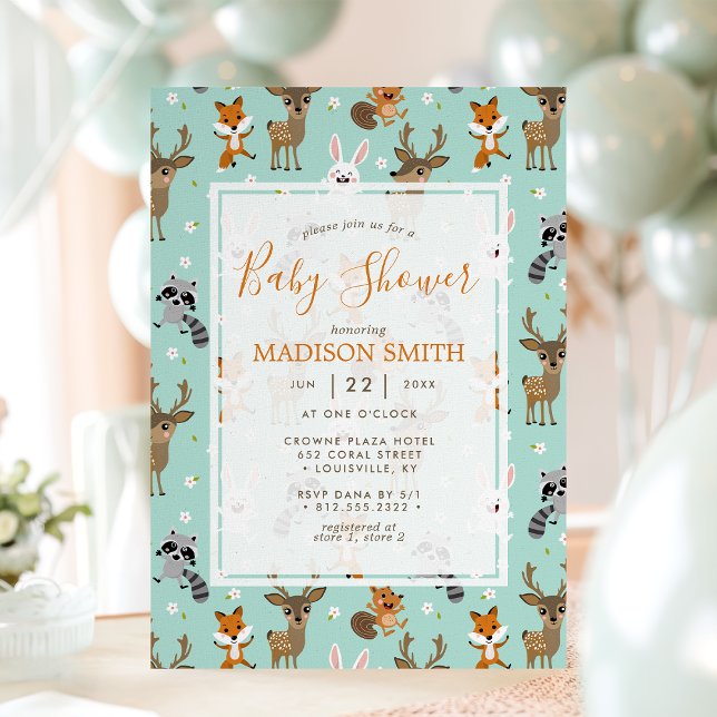 Invitación Dulces Animales del Bosque Baby Shower (Subido por el creador)