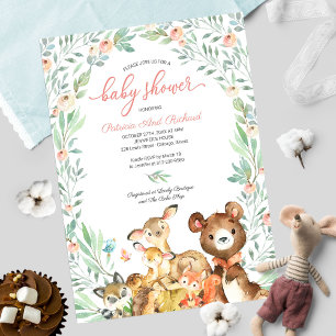 Invitación Dulces Animales del Bosque Verde Fiesta de Cumplea